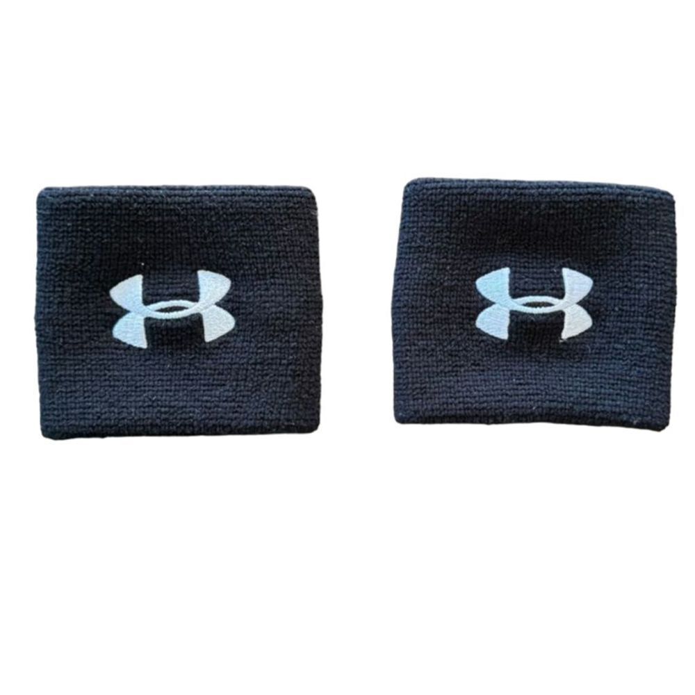 Under Armour Black Performance Wristband Set for Gym Training Sporty Men